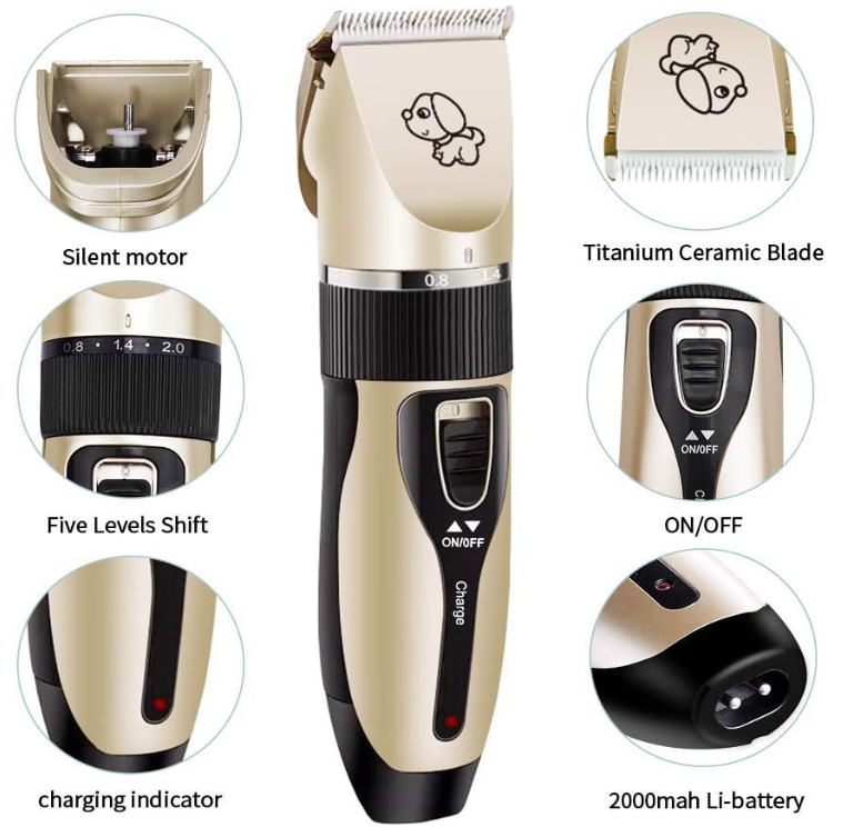 Professional Pet Grooming Kit – Quiet & Safe Trimmer Set for Dogs & Cats