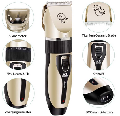 Professional Pet Grooming Kit – Quiet & Safe Trimmer Set for Dogs & Cats