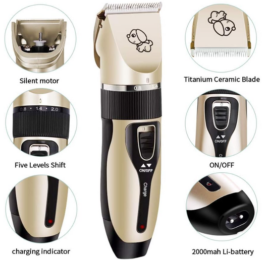 Professional Pet Grooming Kit – Quiet & Safe Trimmer Set for Dogs & Cats