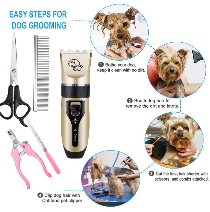Professional Pet Grooming Kit – Quiet & Safe Trimmer Set for Dogs & Cats