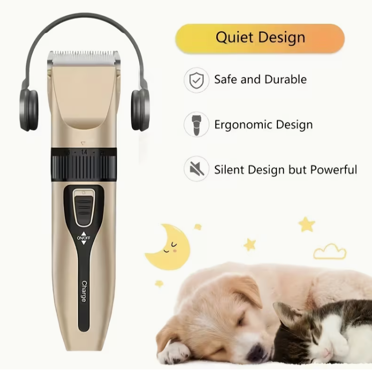 Professional Pet Grooming Kit – Quiet & Safe Trimmer Set for Dogs & Cats